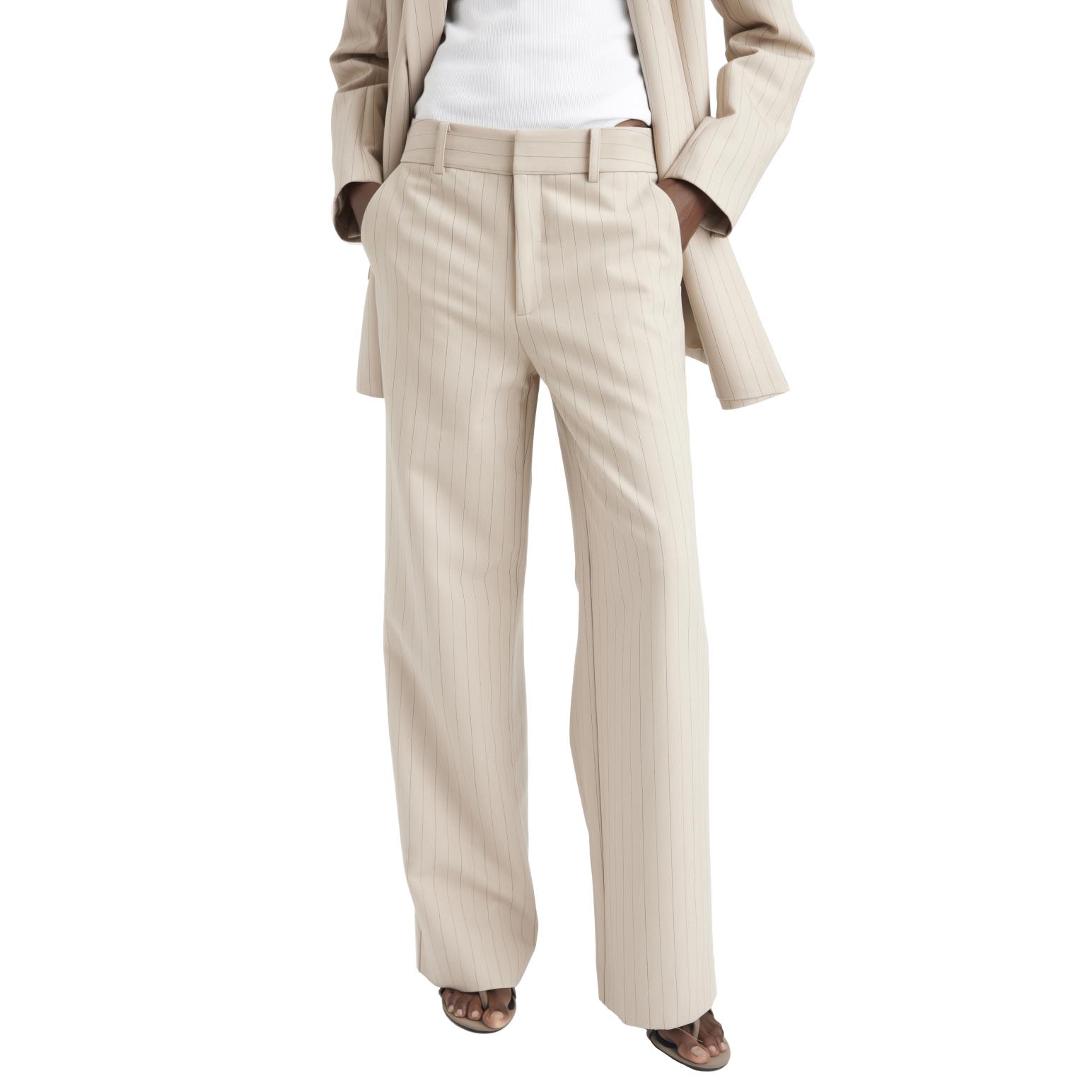 Gestuz Joelle Pinstripe Mid-Waist Pants